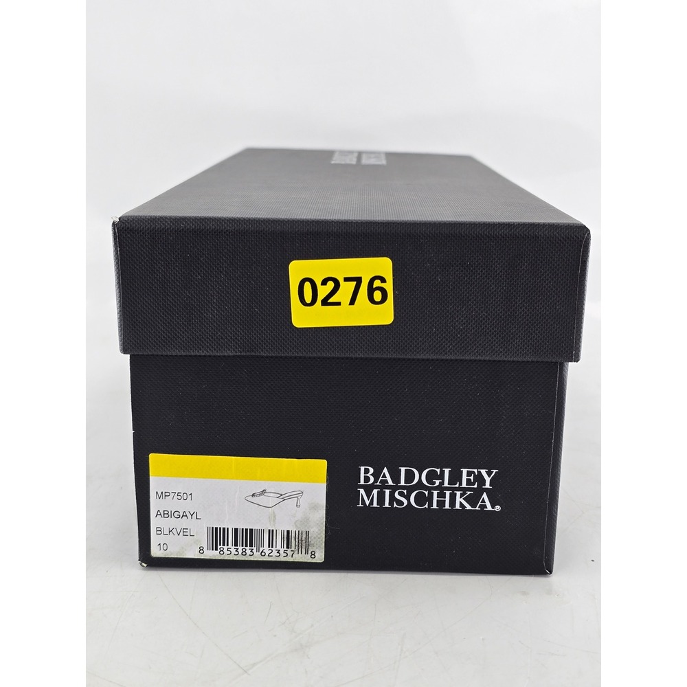 Badgley Mischka Abigayl Mules Womens 10 Black Velvet Crystal Buckle - NEW - Picture 7 of 11
